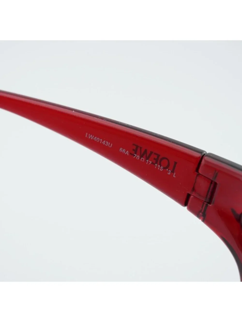 Loewe LW40143U 66A Sunglasses Shiny Red Rectangle Frame, Grey Lenses